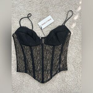 NWT Rozie Corset black lace zippered size 36/S